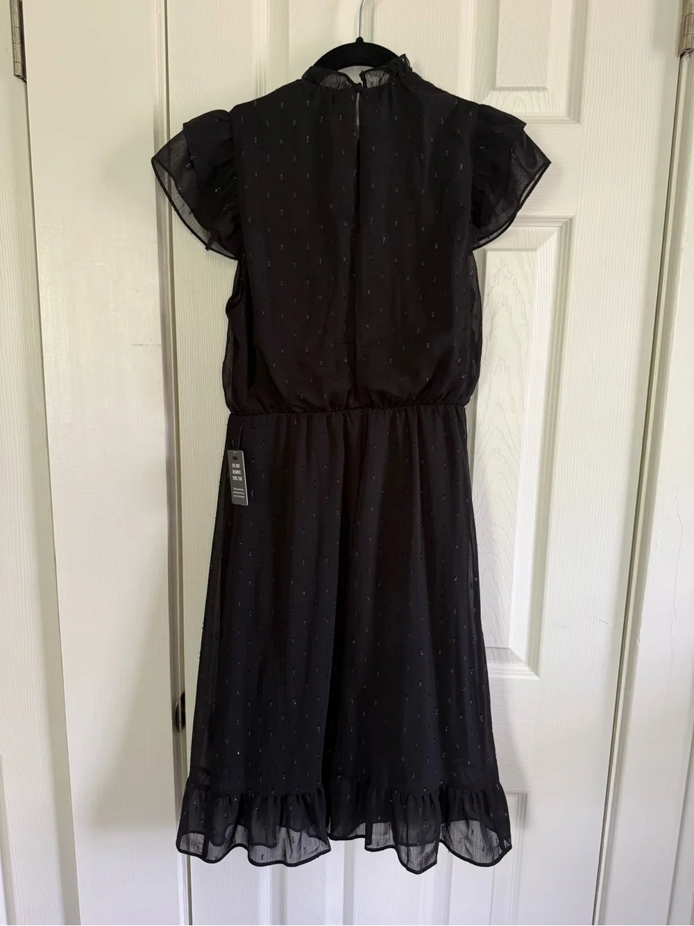 Express Black Midi Dress with Ruffle Hem - Picture 7 of 7